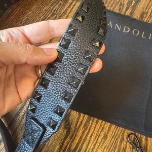 Bandolier Black Studded Leather phone Strap